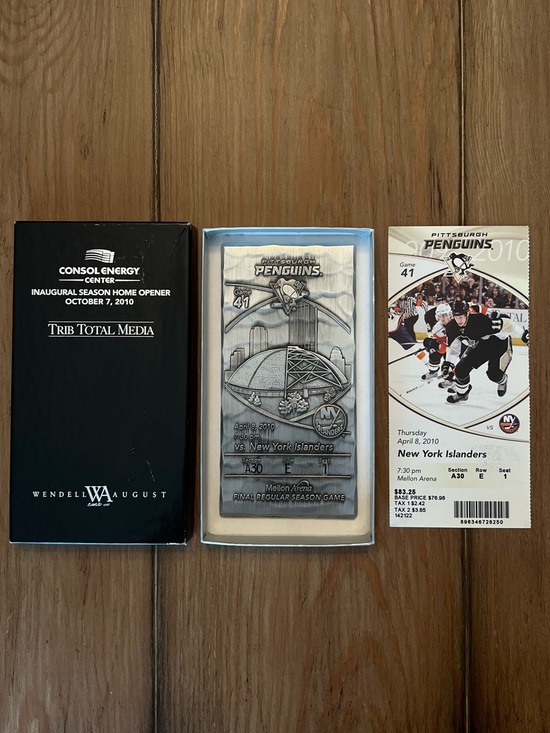 Wendell August Other - Pittsburgh Penguins vs New York Islanders Final Game Ticket - Collectors Item